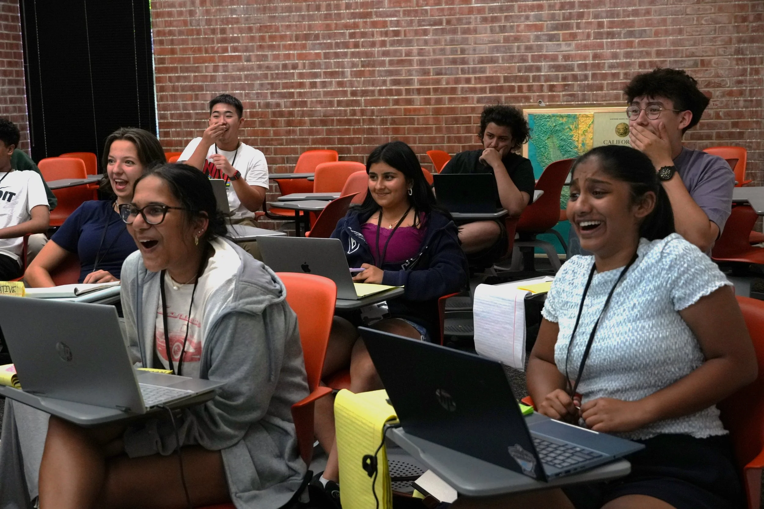 Students laughing during instruction